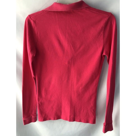 Polo Ralph Lauren Pink Long Sleeve The Skinny Polo Shirt Womens Size Small - Picture 3 of 5
